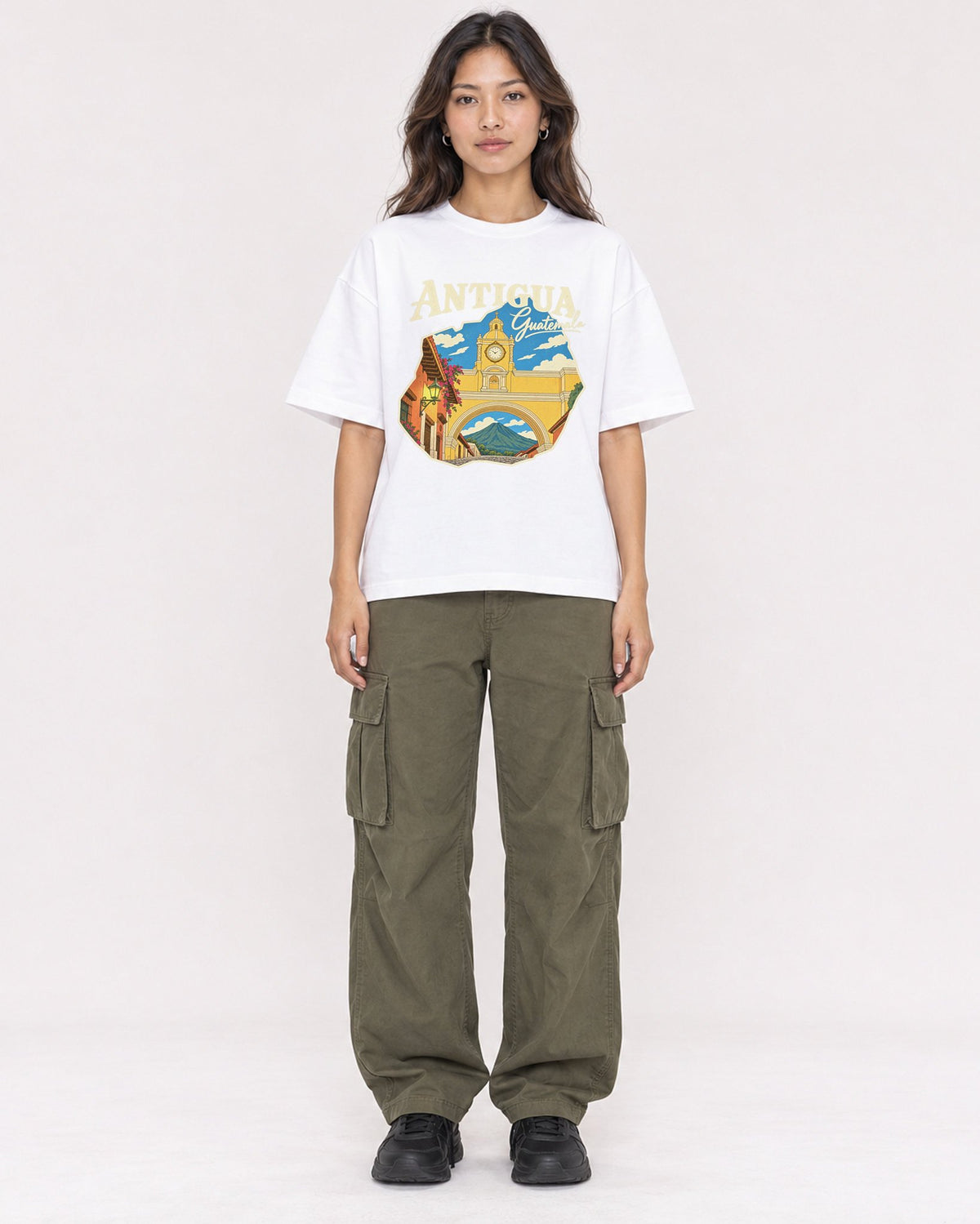 Mockup Boxy Heavyweight Tee White female full-body 02