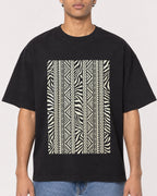 Mockup Boxy Heavyweight Tee Black male close-up 10