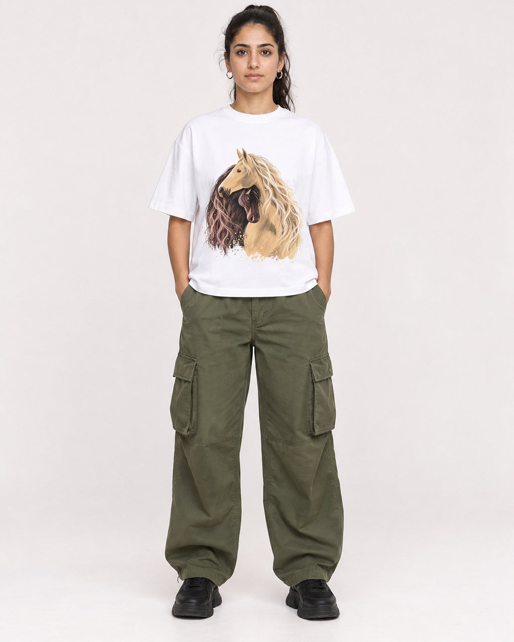 Mockup Boxy Heavyweight Tee White female full-body 47