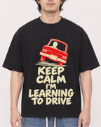 Mockup Boxy Heavyweight Tee Black male close-up 03