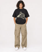 Mockup Boxy Heavyweight Tee Black female full-body 26