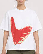 Mockup Boxy Heavyweight Tee White female close-up 12