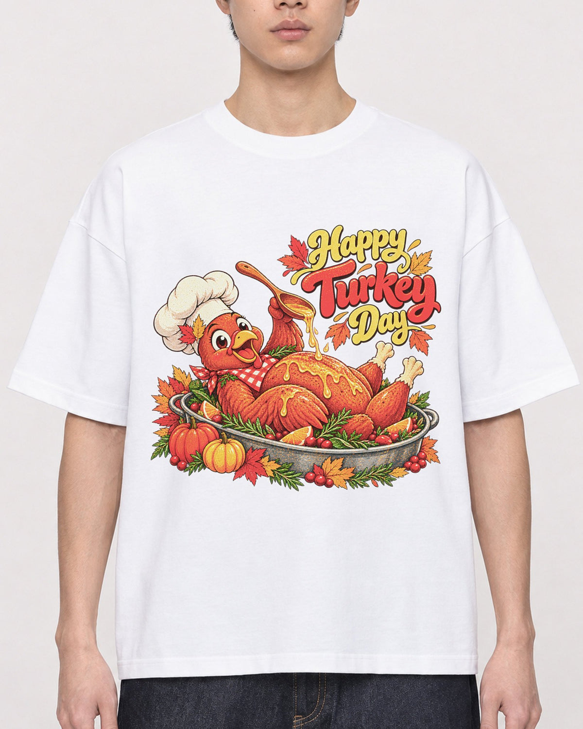 Mockup Boxy Heavyweight Tee White male close-up 01