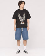 Mockup Boxy Heavyweight Tee Black male full-body 03