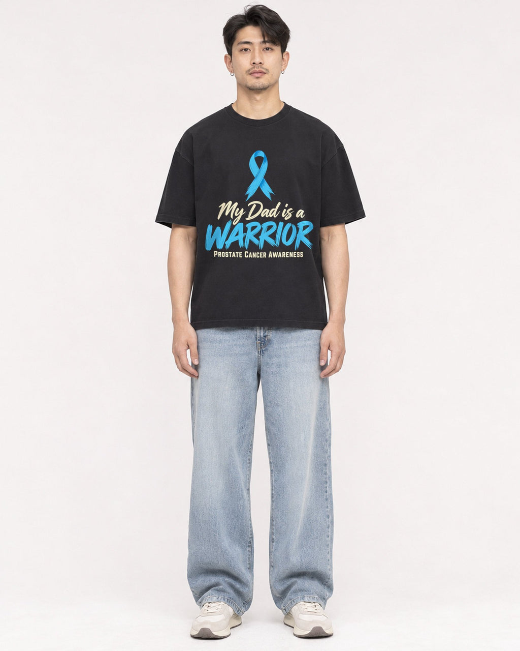 Mockup Boxy Heavyweight Tee Black male full-body 13