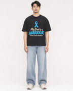 Mockup Boxy Heavyweight Tee Black male full-body 13