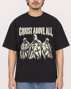 Mockup Boxy Heavyweight Tee Black male close-up 02