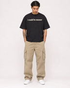 Mockup Boxy Heavyweight Tee Black male full-body 36