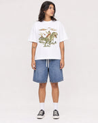 Mockup Boxy Heavyweight Tee White female full-body 36