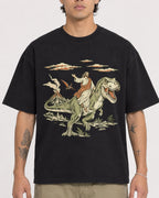 Mockup Boxy Heavyweight Tee Black male close-up 36