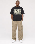 Mockup Boxy Heavyweight Tee Black male full-body 44
