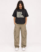Mockup Boxy Heavyweight Tee Black female full-body 06