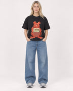 Mockup Boxy Heavyweight Tee Black female full-body 08
