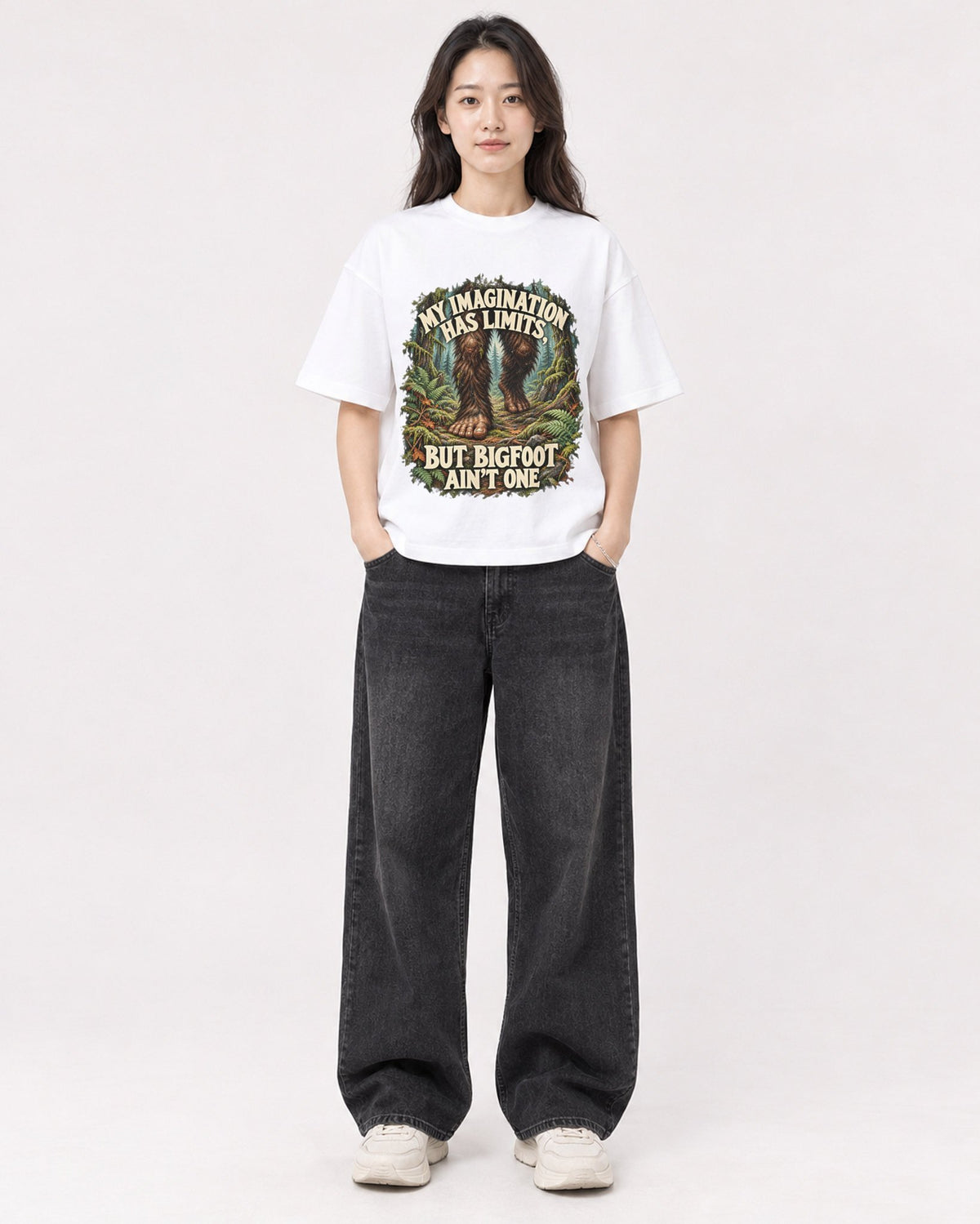 Mockup Boxy Heavyweight Tee White female full-body 03