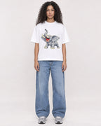 Mockup Boxy Heavyweight Tee White female full-body 10