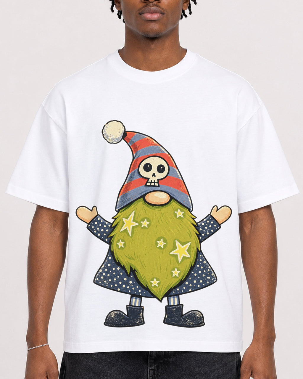 Mockup Boxy Heavyweight Tee White male close-up 05