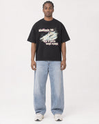 Mockup Boxy Heavyweight Tee Black male full-body 25