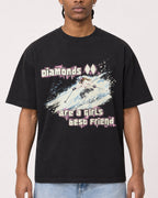 Mockup Boxy Heavyweight Tee Black male close-up 25