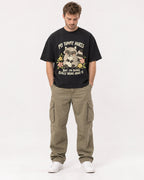 Mockup Boxy Heavyweight Tee Black male full-body 08