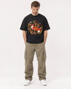 Mockup Boxy Heavyweight Tee Black male full-body 08