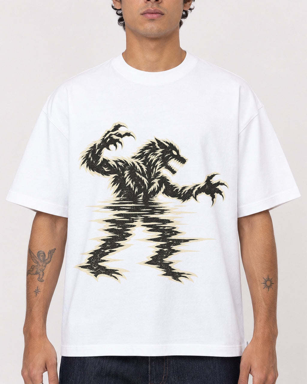 Mockup Boxy Heavyweight Tee White male close-up 06