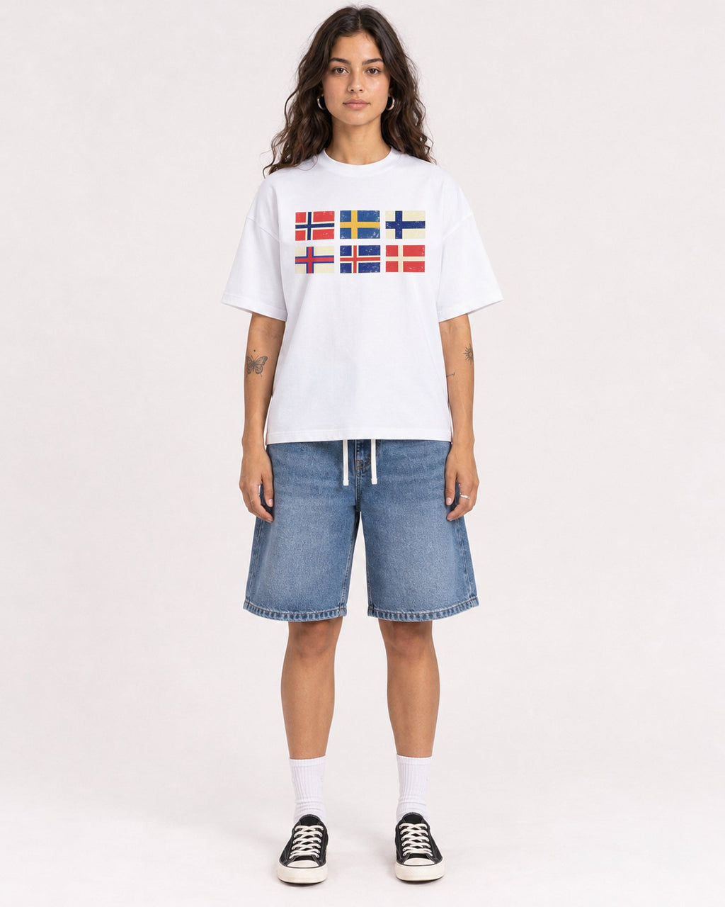 Mockup Boxy Heavyweight Tee White female full-body 06
