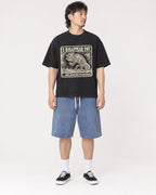 Mockup Boxy Heavyweight Tee Black male full-body 23