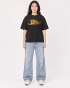 Mockup Boxy Heavyweight Tee Black female full-body 03