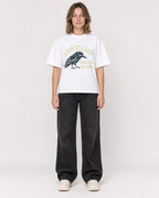 Mockup Boxy Heavyweight Tee White female full-body 38