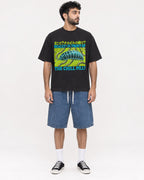 Mockup Boxy Heavyweight Tee Black male full-body 07