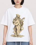 Mockup Boxy Heavyweight Tee White female close-up 11