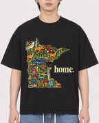 Mockup Boxy Heavyweight Tee Black male close-up 11