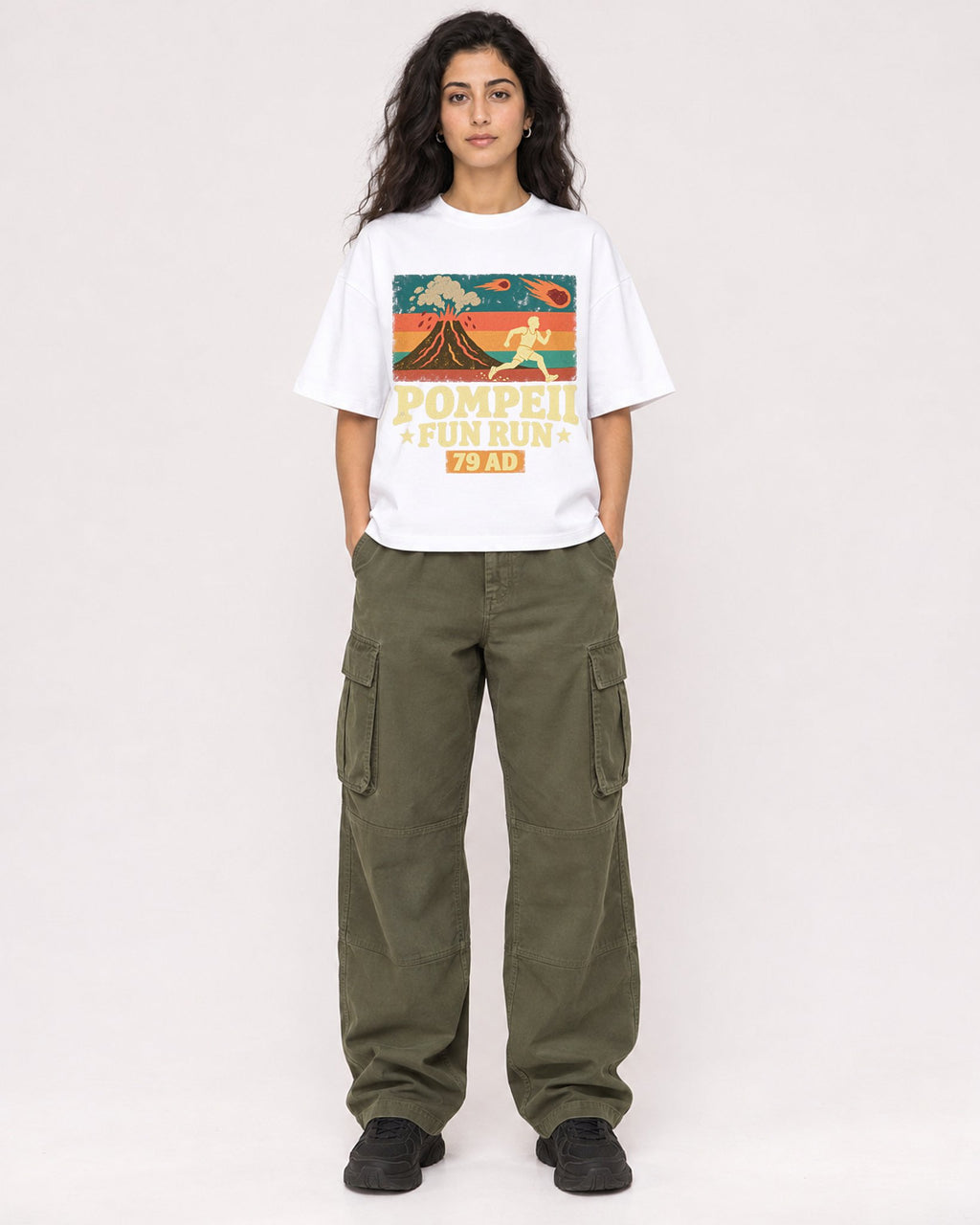 Mockup Boxy Heavyweight Tee White female full-body 07