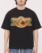 Mockup Boxy Heavyweight Tee Black male close-up 03