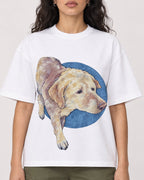 Mockup Boxy Heavyweight Tee White female close-up 07