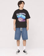 Mockup Boxy Heavyweight Tee Black male full-body 03