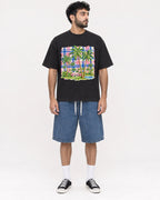 Mockup Boxy Heavyweight Tee Black male full-body 07