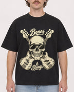 Mockup Boxy Heavyweight Tee Black male close-up 09