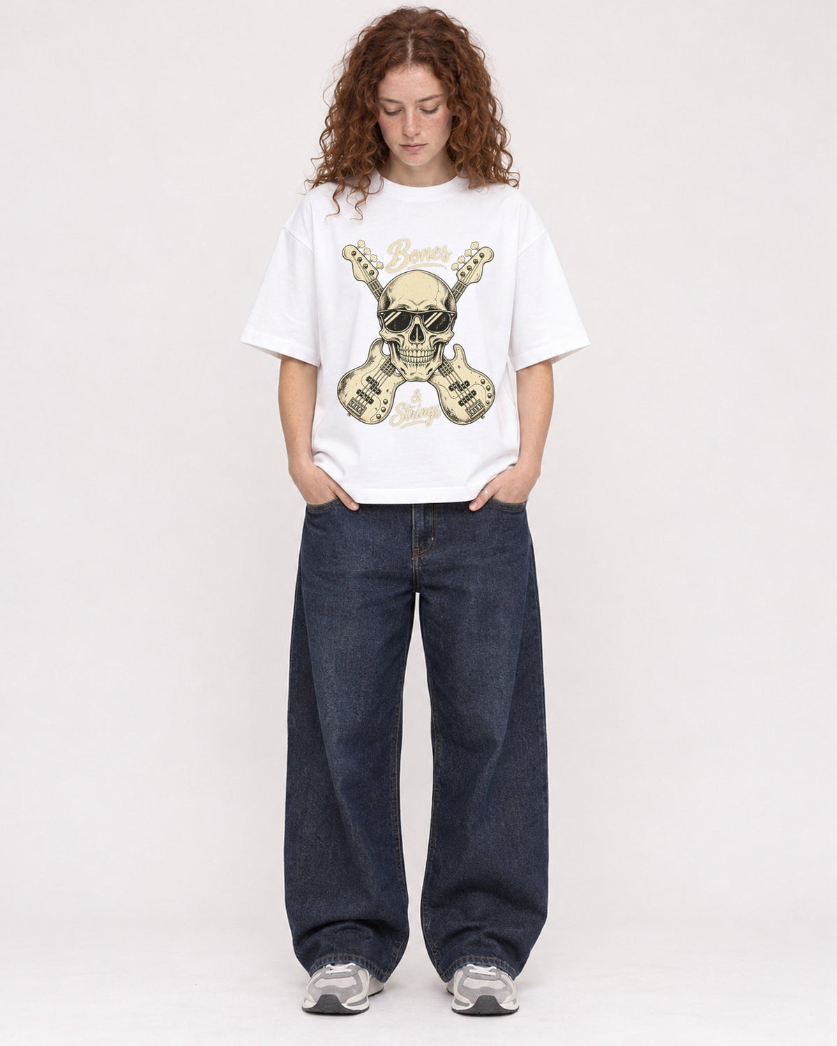 Mockup Boxy Heavyweight Tee White female full-body 09