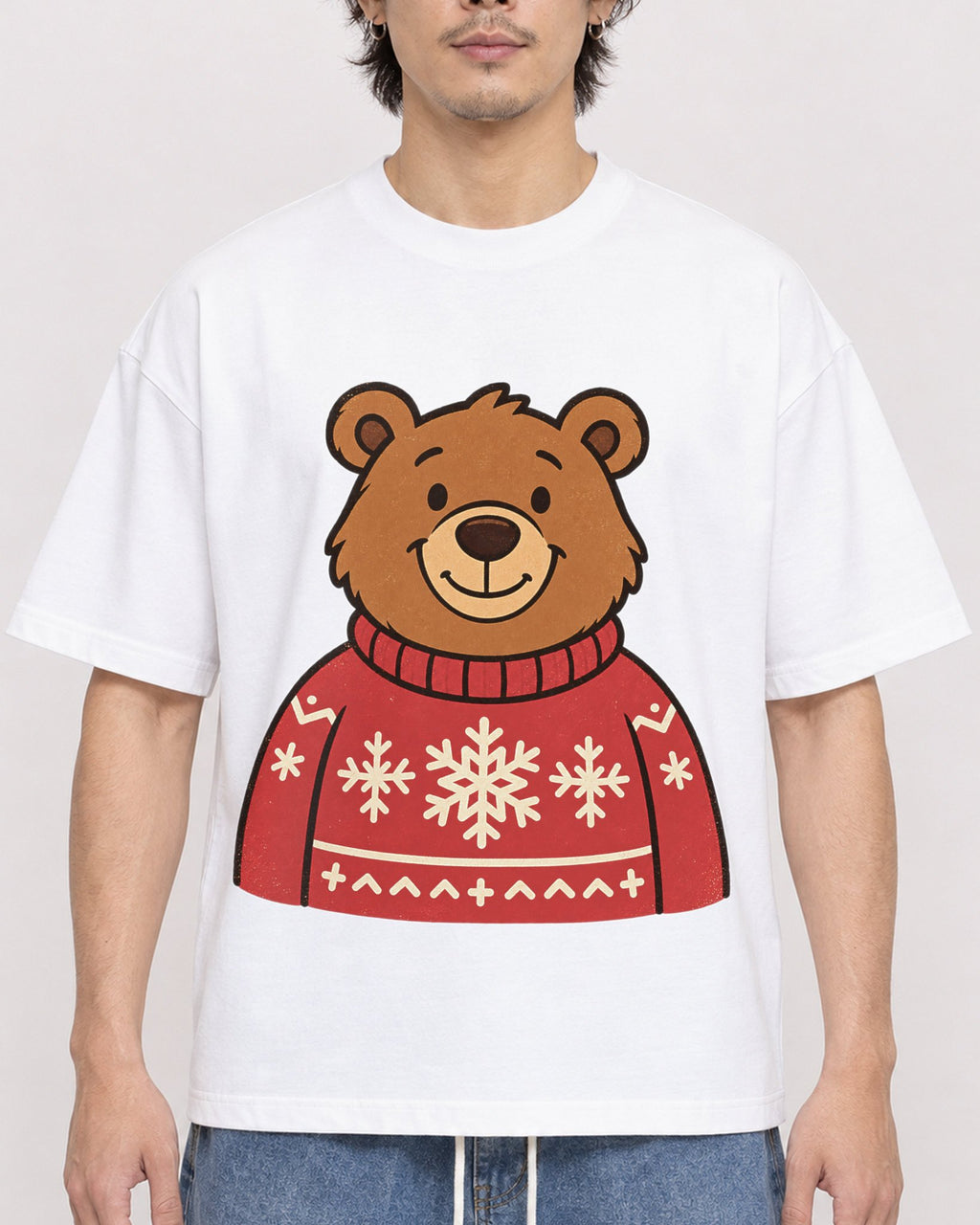 Mockup Boxy Heavyweight Tee White male close-up 03