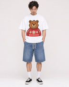 Mockup Boxy Heavyweight Tee White male full-body 03