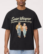 Mockup Boxy Heavyweight Tee Black male close-up 25