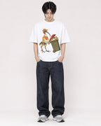 Mockup Boxy Heavyweight Tee White male full-body 11