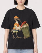 Mockup Boxy Heavyweight Tee Black female close-up 11