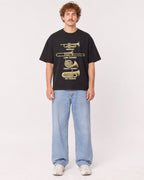 Mockup Boxy Heavyweight Tee Black male full-body 09