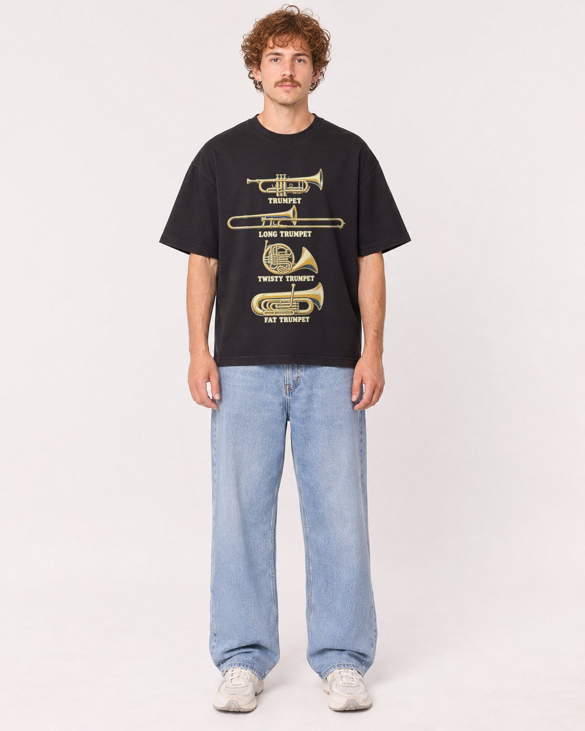 Mockup Boxy Heavyweight Tee Black male full-body 09