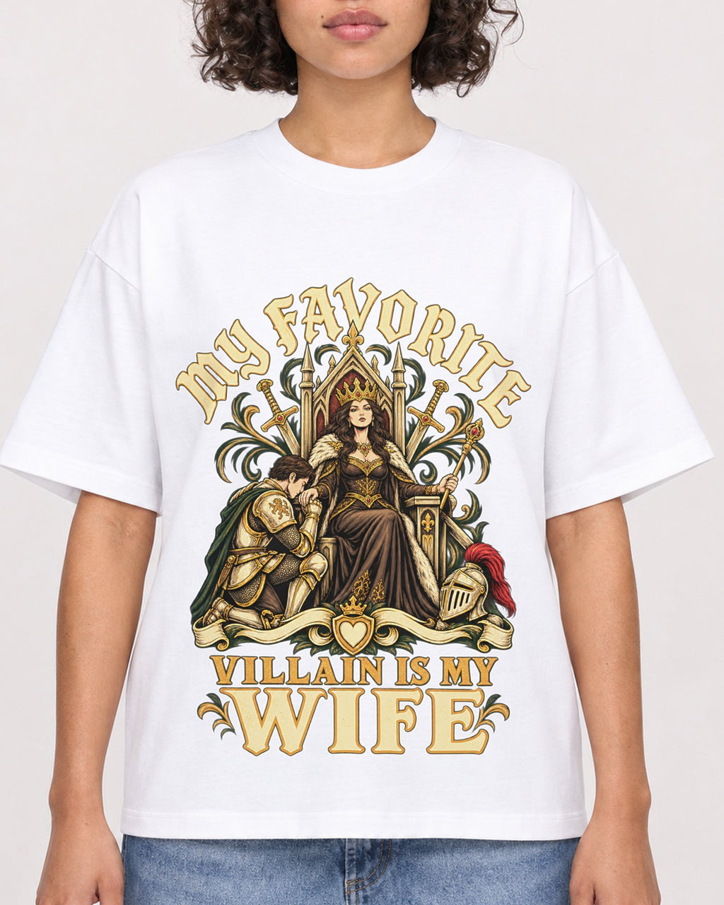 Mockup Boxy Heavyweight Tee White female close-up 40