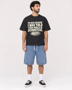 Mockup Boxy Heavyweight Tee Black male full-body 27