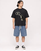 Mockup Boxy Heavyweight Tee Black male full-body 43