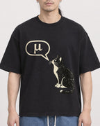 Mockup Boxy Heavyweight Tee Black male close-up 43